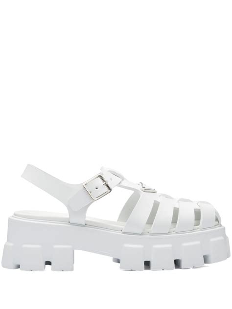 White Monolith Rubber Sandals 